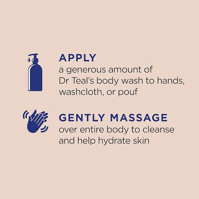 Dr Teal's Body Wash with Pure Epsom Salt, with Shea Butter & Almond Oil, 24 fl oz (Pack of 4)