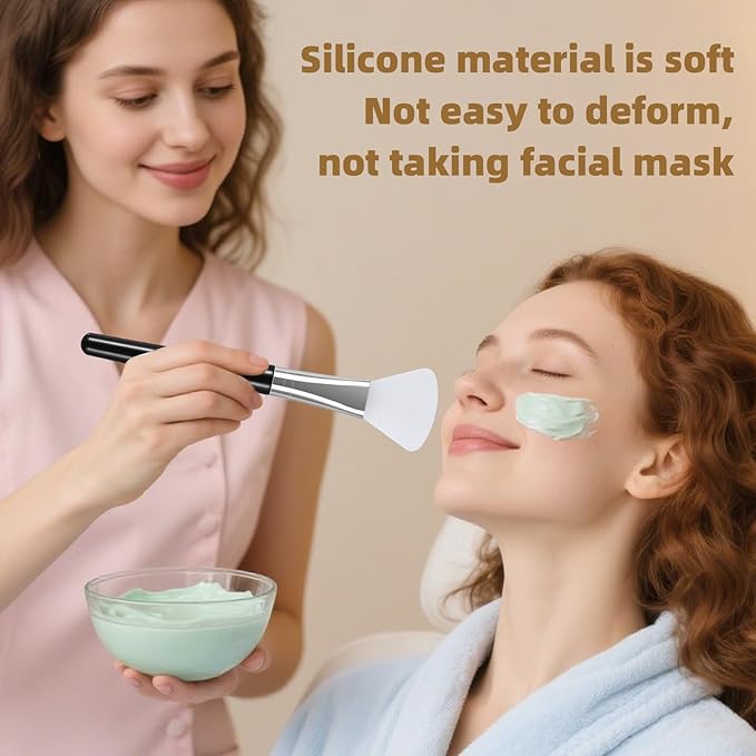 LORMAY 2 Pcs Silicone Face Mask Applicator Brush for Facial Mud, Clay Mask, Modeling Mask, Jelly Mask