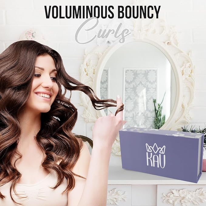 KAV 100% Mulberry Silk Heatless Curling Rod Headband Set with Clip & Scrunchies – Overnight Heatless Hair Curler for Women, No Heat Damage, Soft Hair Roller for Natural Curls & Waves