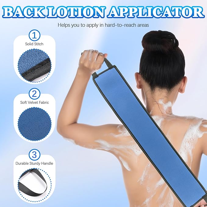 Boao 5 Pieces Self Tanning Mitt Applicator Kit, Includes Tanning Mitt, Exfoliating Glove, Mini Face Glove, Back Lotion Applicator, and Large Brush Makeup (Navy Blue)