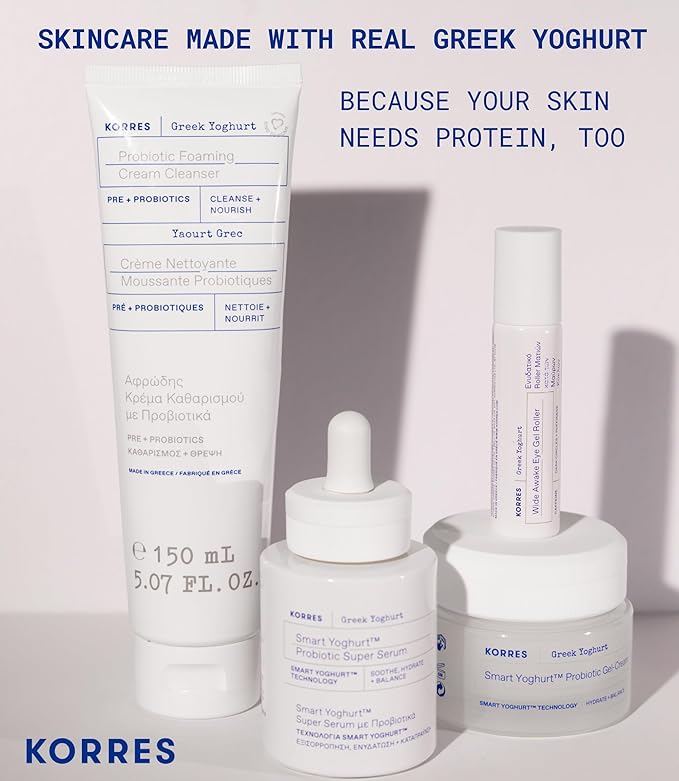 KORRES Greek Yoghurt Re-Balancing Skin Supplement Serum with Pre & Probiotics, Triple Hyaluronic Acid & WaterPatch, Hydrating Face Serum for Redness & Radiant Skin, 1.01 fl oz