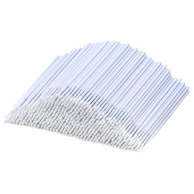 Tbestmax 500 Pcs Micro Applicator Brush Micro Swabs, Disposable Eye Lashes Mascara Wands for Eyelash Extension White