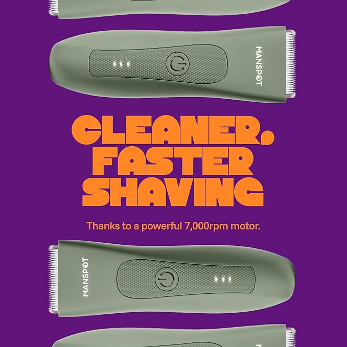 MANSPOT Manscape Hair Finishing Trimmers, Pubic Hair Trimmer for Men and Women, Electric Ball Trimmer Pubic Shaver,Hypoallergenic Ceramic Blade Heads,Waterproof Wet/Dry Groin Shaver,20 Times Usage