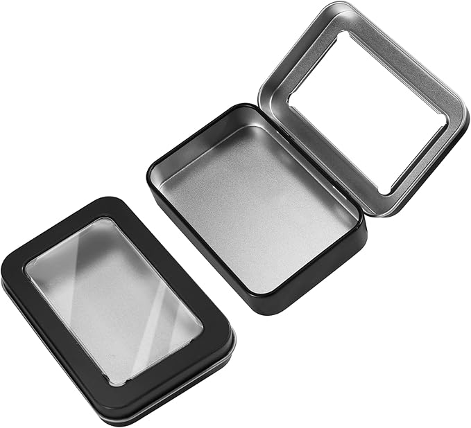 2 PCS Portable Cotton Swab & Floss Holder,Travel-Size Empty Metal Containers with Dustproof Lids for Cotton Swabs, Floss Picks, Hair Ties, and Small Items(Black)