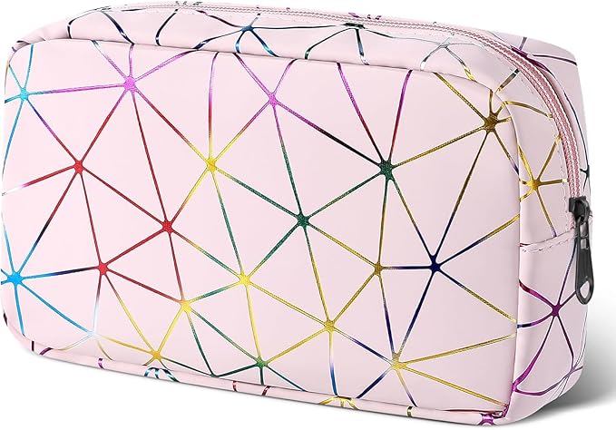 Period Bag for Girls Womens, Leather Sanitary Napkin Storage Bag, Portable Menstrual Pad Bag Period Pads Pouch, Small Make Up Bags(Colorful Pink)