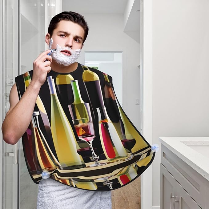 Magic Mushrooms Print Beard Bib Shaving Apron, Beard Hair Trimming Cape Gift For Dad