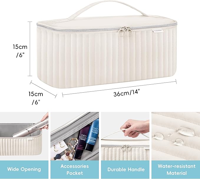 Travel Carrying Case for Hair Dryer Shark Flexstyle Dyson Airwrap Brush Hair Accessories Tools Storage Bag for Revlon Hairdryer Styler Organizer (Beige)