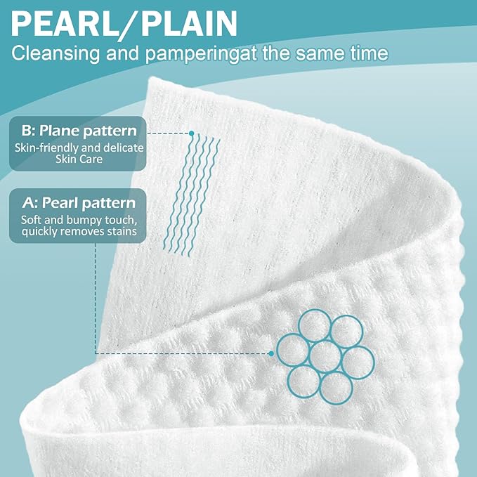 Face Towels, Disposable Face Towel 200 Count, Makeup Remover Dry Wipes, Soft Cotton Dry Wipes Facial Cloths Towelettes for Washing and Drying, Facial Tissue for Cleansing, Skincare