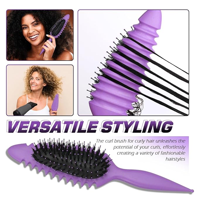 Candy Brush Curl Defining Hair Brush for Effortlessly Detangling Shaping and Styling Curls, Curl Brushes with EdgeLift for All Wet or Dry Hair Types for Women and Girl, Reduce Pulling and Frizzing