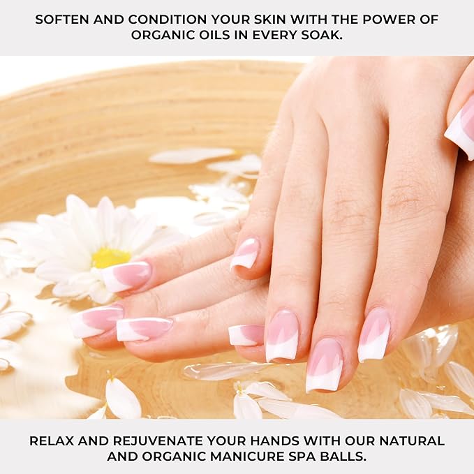 Ginger Lily Farms Botanicals Manicure Spa Balls Ocean, Manicure Soak Balls Replenishes Moisture, Softens and Conditions Skin, 8 Ounces, 80-Count