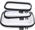 Clear Hard Shell Zipper Case 3 Pack, Hard Plastic Bag, Clear Travel Toiletry Pouch,Portable Cosmetic Bag with Zipper,Toy Storage Bins, Pencil Storage Organizer, Office Supplies Storage Case