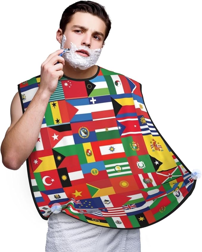 Men's Beard Maintenance Apron, Waterproof & Easy Clean, World of Flag