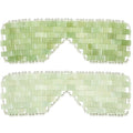Hercicy 2 Pcs Jade Eye Mask Green Jade Stone Facial Cooling Mask for Alleviate Puffiness Face Massage Relax Eyes Relieve Migraine Meditation Beauty (White, Light Green)