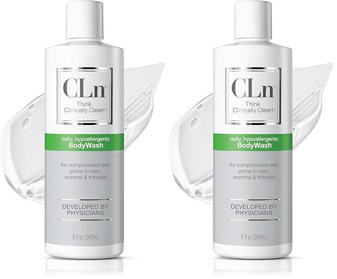CLn® BodyWash –Non-Drying Body Wash, For Compromised Skin Prone to Eczema, Dermatitis, Rash & Hidradenitis Suppurativa, Fragrance-Free & Paraben-Free, 8 fl oz. (Pack of 2)