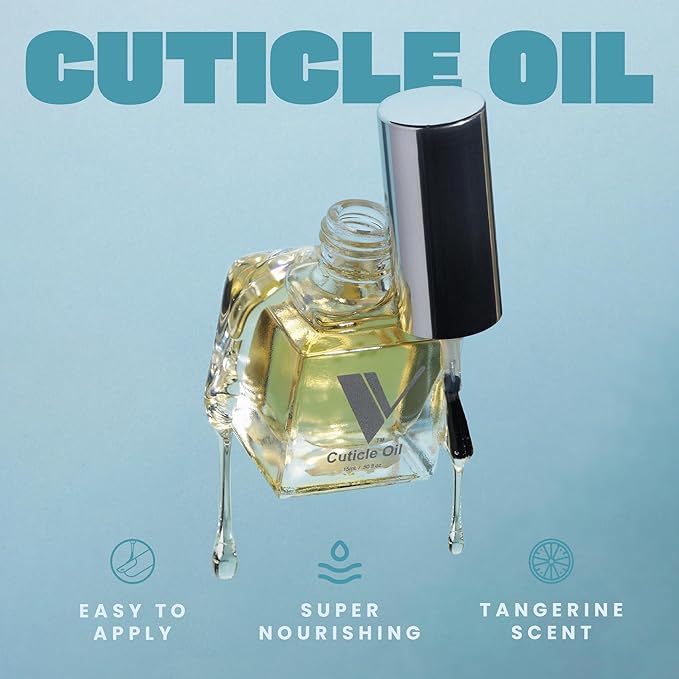 V Beauty Pure Cuticle Oil for Nails - Natural Nail and Cuticle Oil, Softens, Moisturizer, and Conditions, Products for Manicure and Pedicure, Non-Greasy, Promotes Flexibility, Tangerine - 15ml
