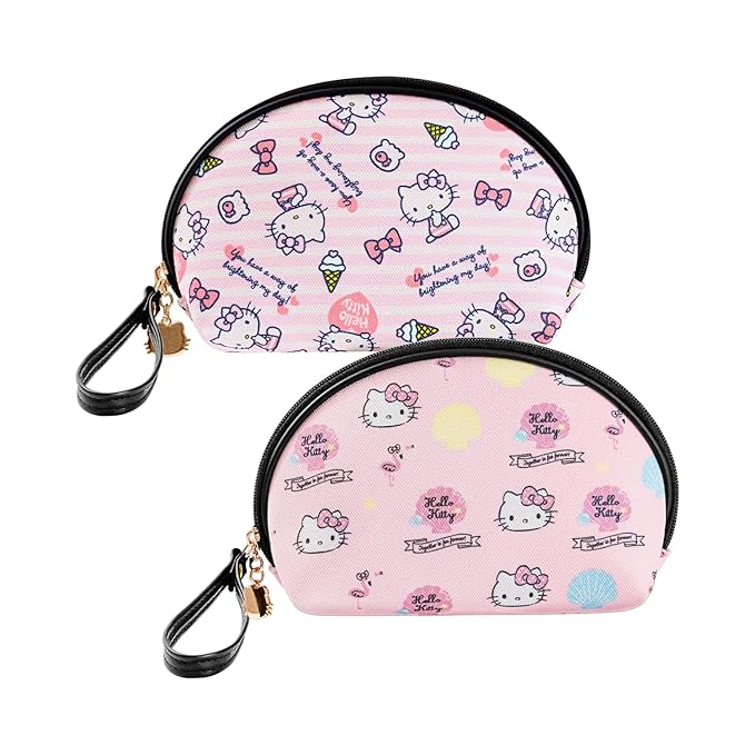 Vimanllie Travel 2PCS Cosmetic Bag Makeup Bags,Portable Toiletry Organizer,Storage Bags for Women,Cute Compact,Small Purse for Keys,Practical Storage Pouch for Girls