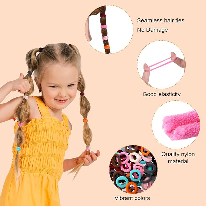 150 Pack Hair Ties for Little Girls, Soft Seamless Hair Ties Elastic Ponytail Holders Stocking Stuffers for Women Girls