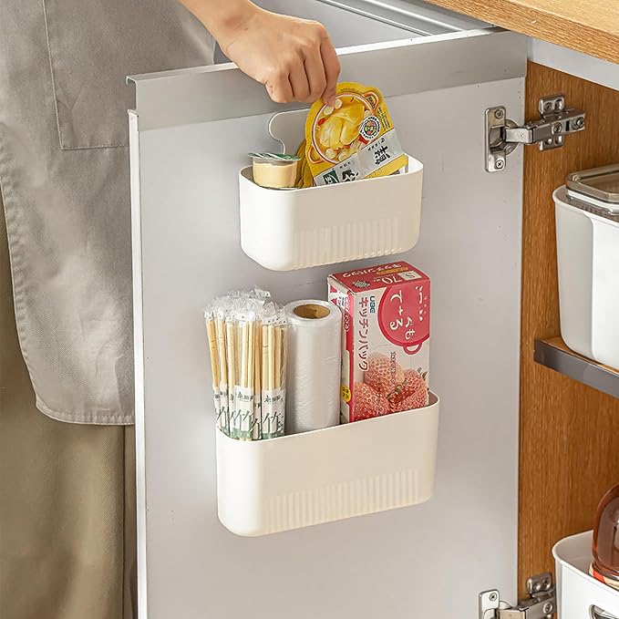 MORNITE Magnetic Cup Storage Holder for Fridge, Locker Magnetic Organizer Bin Basket for Pen,Mail,Card,Laundry,Board,Middle Size,White