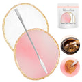 MelodySusie 2PCS Round Shape Resin Nail Art Palette Set with Stainless Steel Mixing Stick, Professional Color Mixing Board for Gel Polish, Acrylics, Pigment Blending, Salon and DIY Makeup Tool