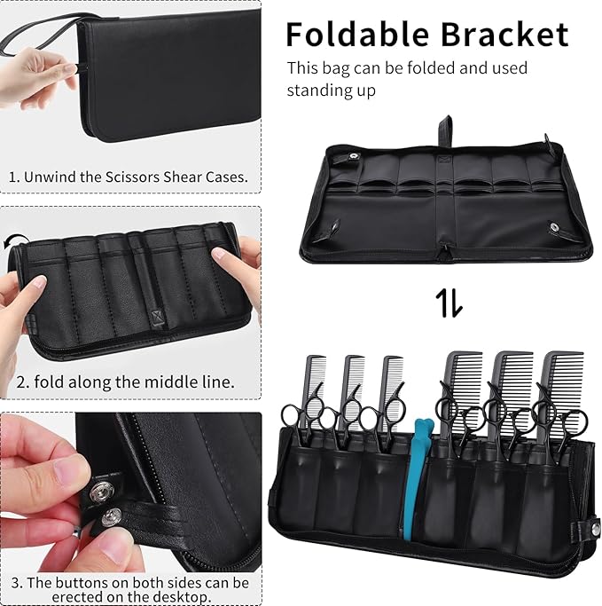 Hair Stylist Shear Scissors Holder Bag Shear Holder Shear Cases for Hairstylists Grooming Scissors Storage Barber Pouch Cases for Hairdressers, Professional Scissors Organizer Bag Salon Tools Case
