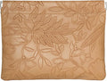 Brown Floral Leather Makeup Pouch Set for Women Small Make Up Bag for Purse Waterproof Initial Makeup Cosmetic Bags Pouches for Purse Aesthetic Travel Toiletry Bag