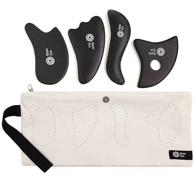 Facial Rejuvenation Set: Silver Ice Globes and Gua Sha Tool for Face and Body - 2-Piece Cryo Globes for Cooling Facial Massage and 4-Piece Bian Stone Gua Sha Tool for Skincare Routines