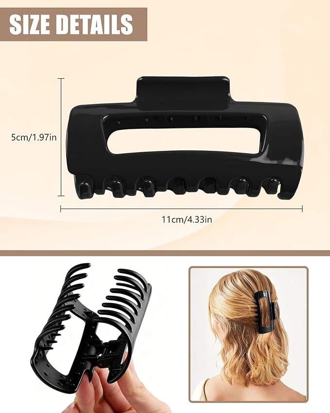 Soft Claw Clips, 2PCS Cloud Hair Claw Clip, Flexible, Lightweight &Cosy Hair Clips, Strong-Hold Non-Slip for Thick Thin Hair, Hair-Pins for Women Girlfriend Parties Casual Daily(Coffee + Black)