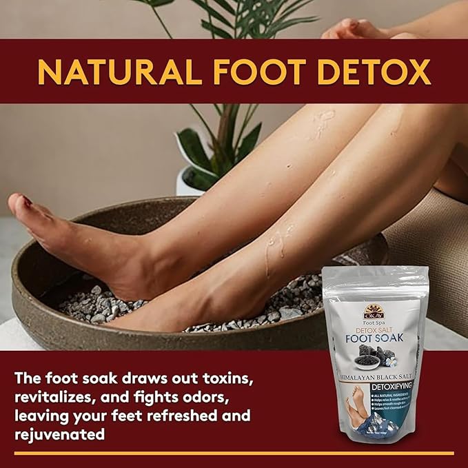 OKAY Pure Naturals Himalayan Black Salt Detox Salt Foot Soak - 16 oz / 453 gr