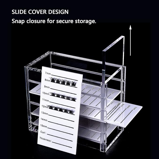 Lash Organizers and Storage, Small 5-Layer Lash Trays for Lash Extensions,Transparent lash tray Organizer, Eyelash Storage Box.