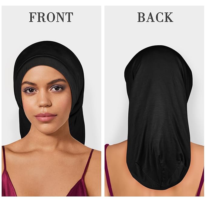 Long Silk Satin Bonnet for Braids, XL Dreadlocks for Curly Frizzy Hair Sleeping, Large for Black Women Men