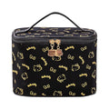 Vimanllie Makeup Bag Large Capacity Travel Cosmetic Bag with Dedicated Brush Holder,Cute Printed Makeup Organizer for Women Traveling,Portable Toiletry Bag for Girls