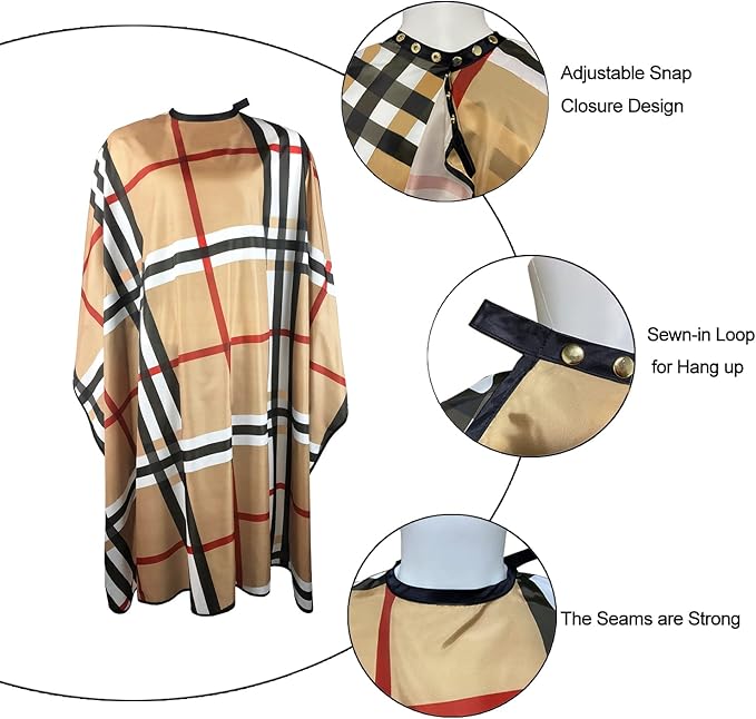 Haircut Barber Cape for Men Professional Salon Cape with Snap Hairdresser Cape for Hair Cutting Styling - 63”× 56”