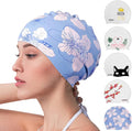 COPOZZ Women‘s Swim Cap for All Hair - Large, Comfortable Silicone Swimming Cap, Waterproof Design for Long, Short, Thick & Curly Hair | Secure & Comfortable Fit