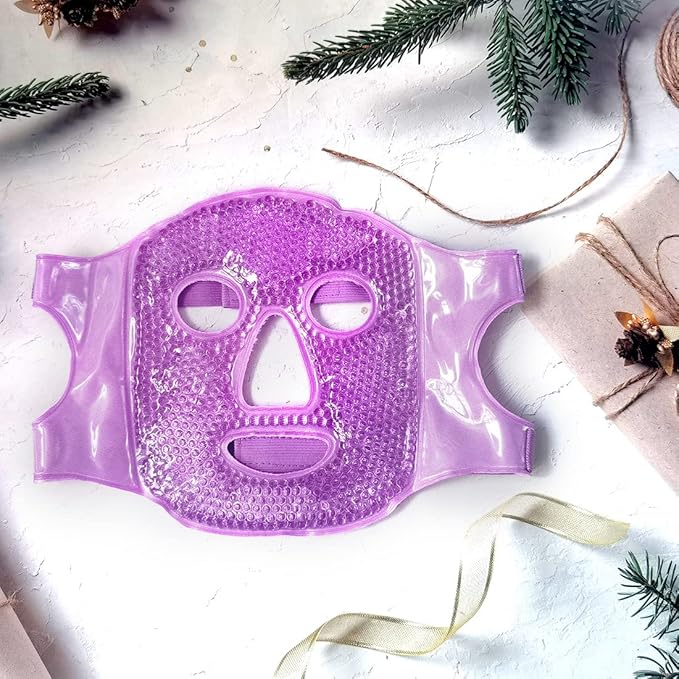 Cold Face Eye Mask, Cooling Mask, Reusable Cold Mask for Hot and Cold Treatment for Eye Strain, Eye Swelling, Eye Redness, Puffy Eyes, Dark Circles, Smooth Fine Lines, and Eye Recover. 1 PCS