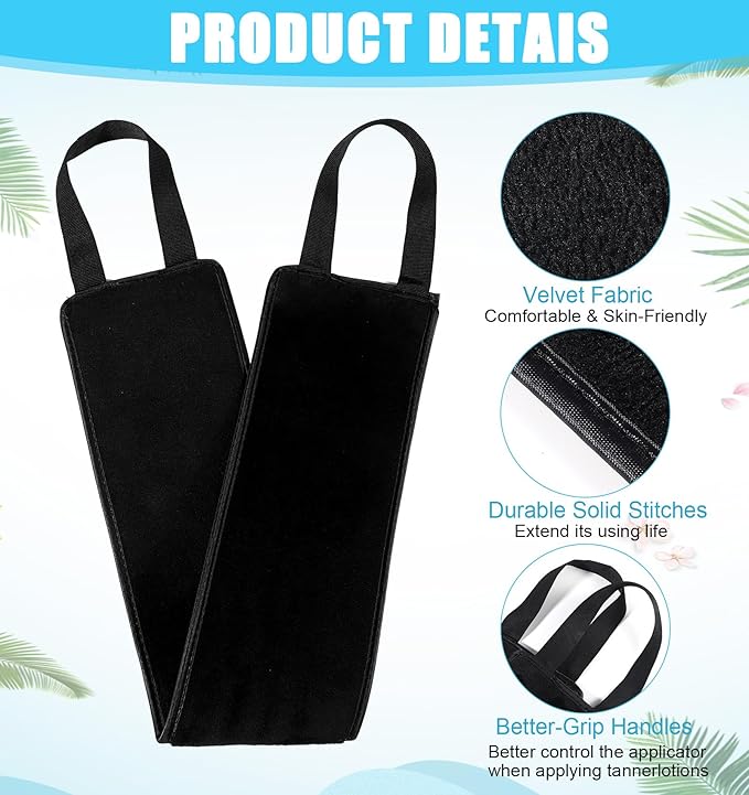 Back Self Tanner Applicator, Back Tanning Applicator, Double-sided Used for Self-tanning Lotion, Mousse, Cream (Black)