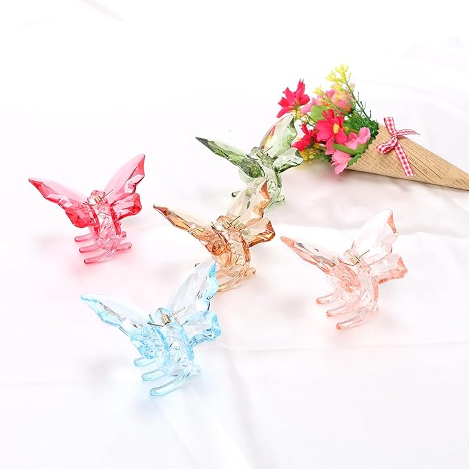NAISIER Hair Accessories - 3.3 inch Butterfly Hair Claw Clips, Large Sized Jaw Clips for Girls and Women, 5 Pack
