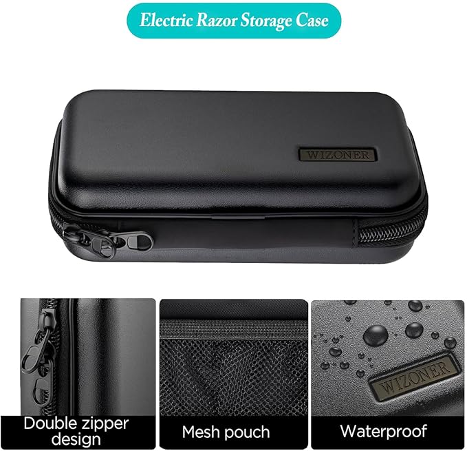 Trimmer Case, Razor Storage Bag Shaver Travel Hard EVA Box for Electric Trimmer and Accessories - Case Only (Black)