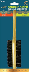 Double-Sided Hair Brush for Men – Soft & Hard Natural Boar Bristles, Wooden Handle Wave Grooming Brush for Styling & Maintenance