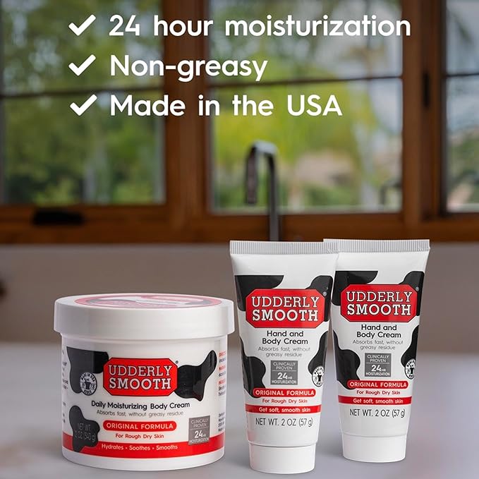 UDDERLY SMOOTH NonGreasy Hand and Body Moisturizer Cream Bundle 1 Kit, 3 Count