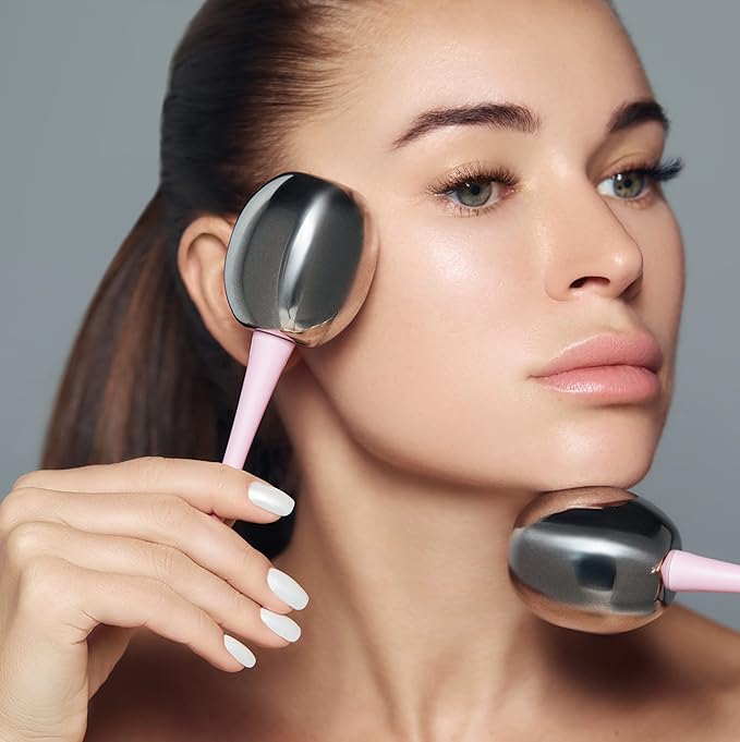 Facial Roller Unbreakable Stainless Steel Cryo Globes Magic Cooling Beauty Facial Sticks for Face, Neck & Body Cryo Sticks Cold Roller for face Puffiness Wrinkles