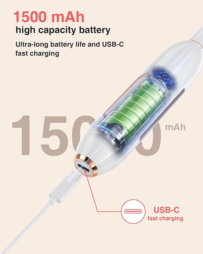 2-in-1 Nail Drill Electric Nail File with Makeup Brush Cleaner Machine (No Bowl), 1500 mAh Battery, Ultra Low Noise, Portable and Rechargeable for Travel & Home