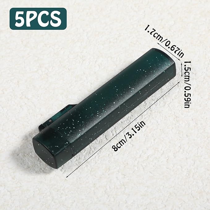5Pcs Toothpick Holder for Traveling, Snowflake Dark Green Mini Dispenser Pocket Safety Case, Toothpick Container Portable for Outdoor Travel, Camping, Storing Cotton Swabs Pin