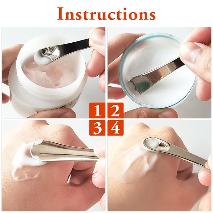 Mini Metal Makeup Spatula Skin Care Cosmetic Spoon Reusable Applicator, Beauty Scoop for Facial Cosmetic for Face Mask Cream Lotions Moisturizers