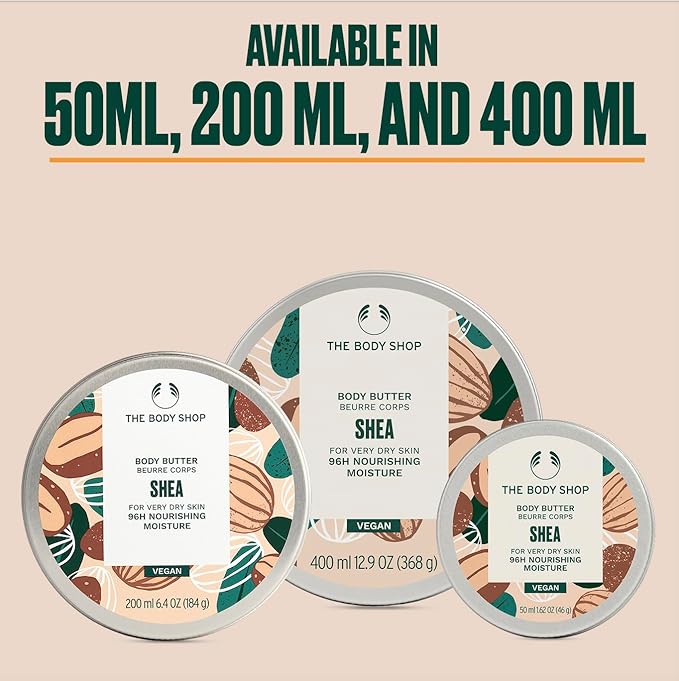 The Body Shop Shea Body Butter – Hydrating & Moisturizing Skincare for Very Dry Skin – Vegan – 12.9 oz
