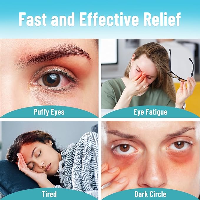 Cooling Eye Mask for Puffy Eyes, Ice Eye Pack After Surgery Relief - Reuable Cold Compress for Dry Eye - Comfortable Perfect Fit Gel Sleep Mask (Black of 3D)