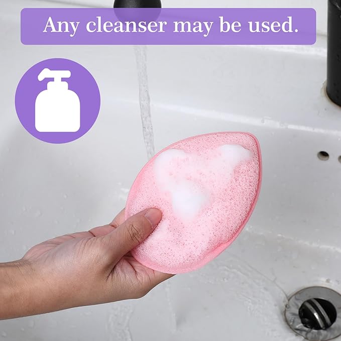 6Pcs Facial Sponges for Washing Face - Reusable Makeup Remover Pads for Daily Face Wash Scrubber