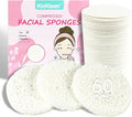 60-Count Compressed Facial Sponges|100% Natural Kickleen Cellulose Cosmetic Spa Sponges for Daily Facial Cleansing|Makeup and Mask Removal | Exfoliating | Skin Massage | Pore Exfoliation(White)