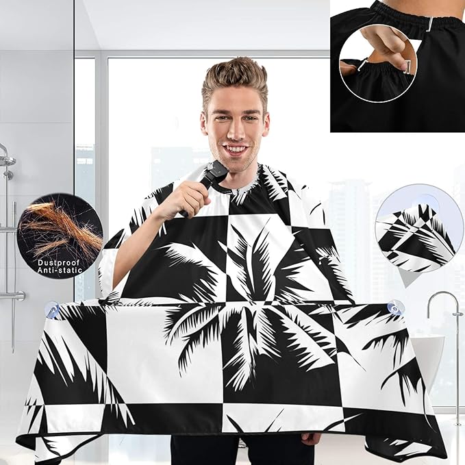 visesunny Professional Barber Cape Polyester Hair Cutting Salon Cape Apron Anti-Static Beard Bib Grooming Apron