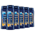 Suave Men Moisturizing Body, Face and Hair Wash, 3-in-1 For Hydrated Skin and Hair, Citrus & Musk scent, No Parabens, No Phtahaltes, 18 Oz Pack of 6