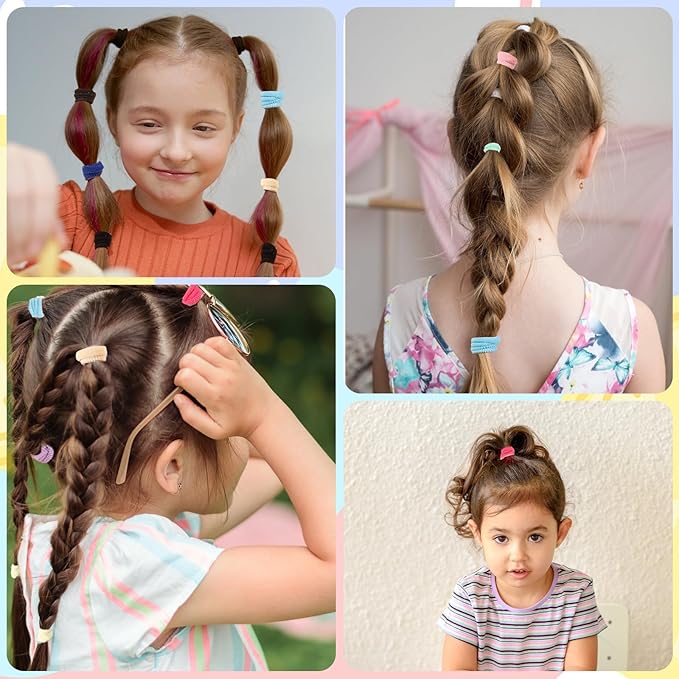 150 Pack Soft Seamless Elastic Hair Ties for Toddlers and Little Girls - No Damage Hair Bands, Ponytail Holders, and Hair Accessories Gift
